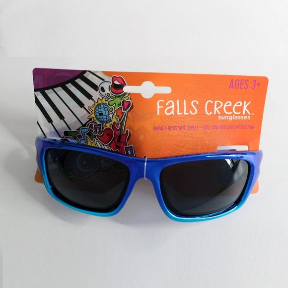 Falls Creek Boy's Sunglasses Youth 3+ Blue Turquoise 100% UVA UVB Unisex - Picture 1 of 4